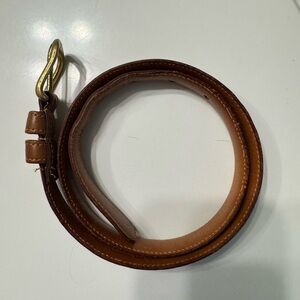 Coach Brown Leather Belt with Brass Buckle